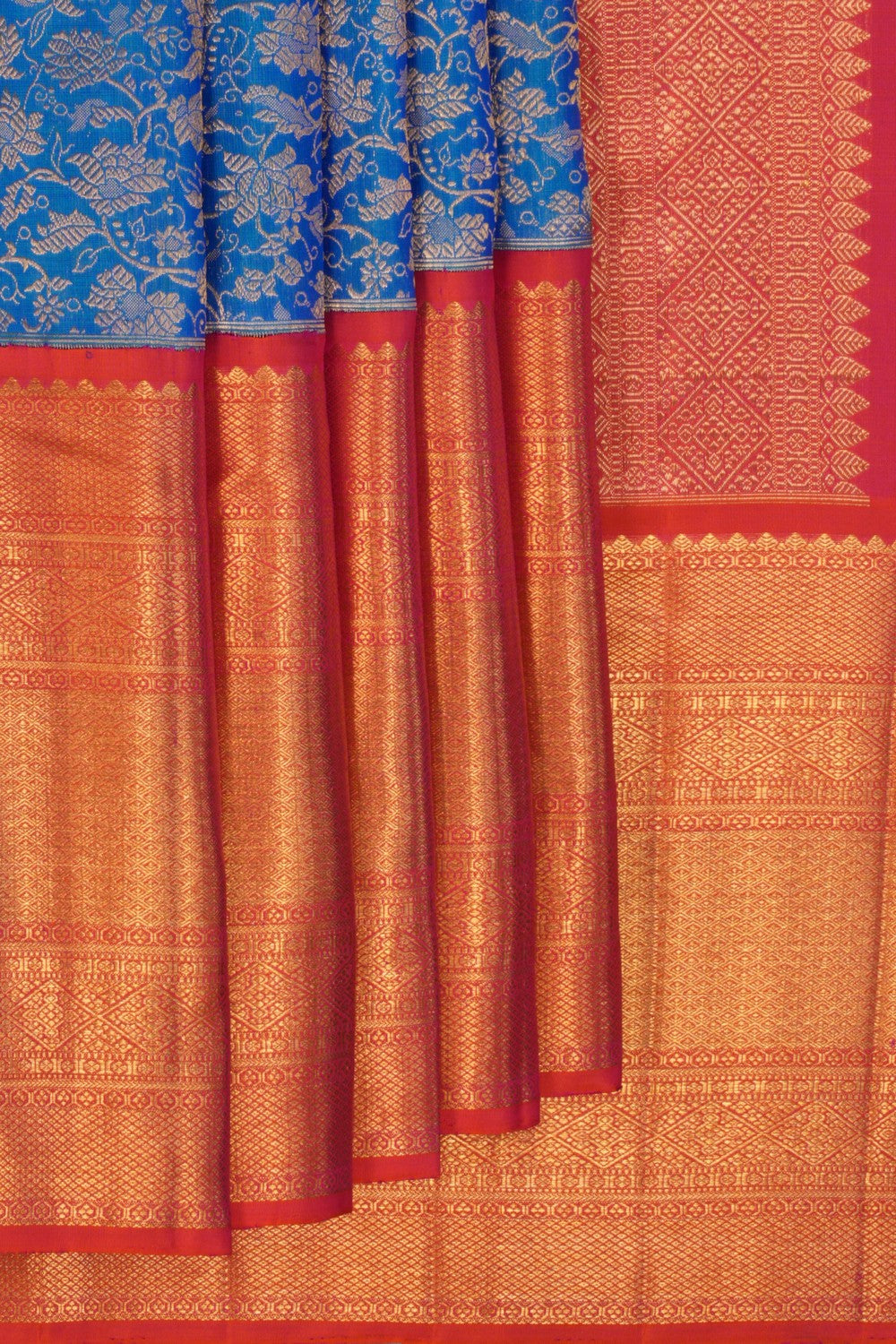 Image of Blue Brocade Kanchipattu Saree